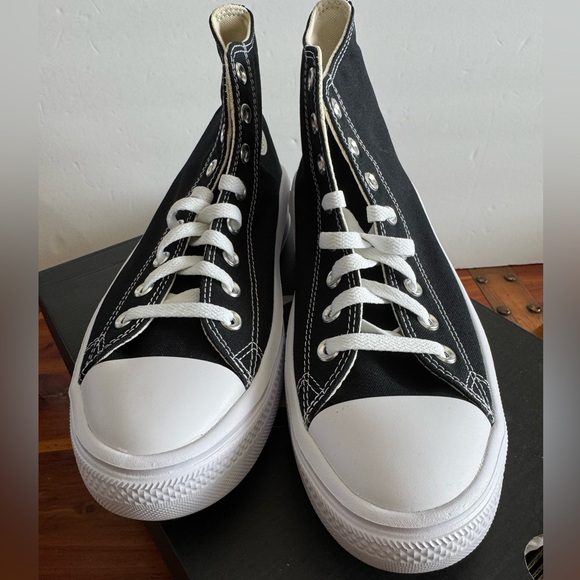 Converse Chuck Taylor All Star Move Hi Black White Platform Sneakers Women’s 10 - Picture 2 of 5